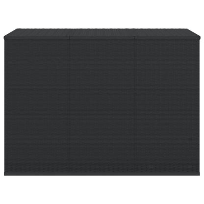 Garden Cushion Box PE Rattan 145x100x103 cm Black