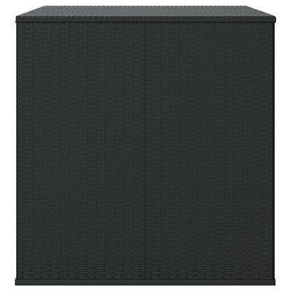 Garden Cushion Box PE Rattan 145x100x103 cm Black