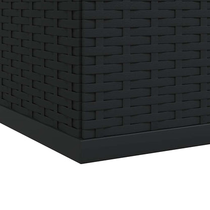 Garden Cushion Box PE Rattan 145x100x103 cm Black
