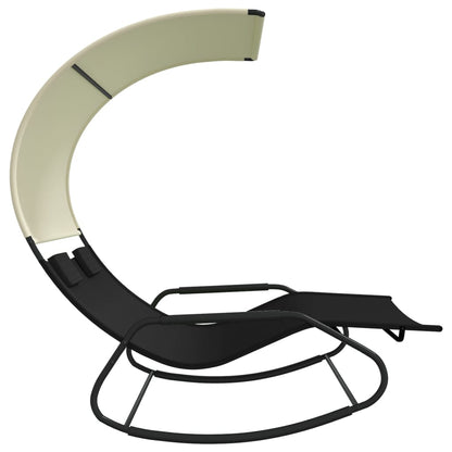 Double Sun Lounger | Black and Cream