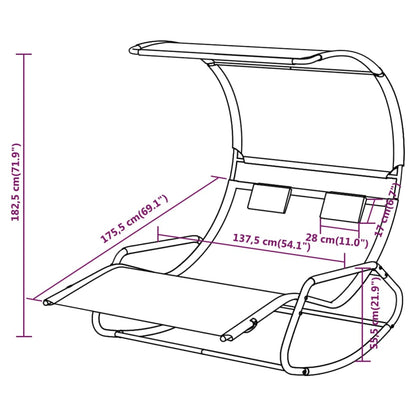 Double Sun Lounger | Black and Cream
