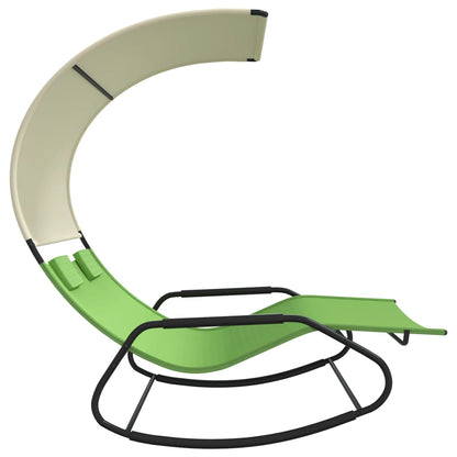 Double Sun Lounger | Green and cream