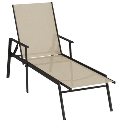 Sun Lounger | Cream | Steel, Textilene | 191 x 61 x 97.5 cm
