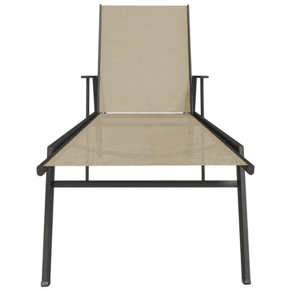 Sun Lounger | Cream | Steel, Textilene | 191 x 61 x 97.5 cm