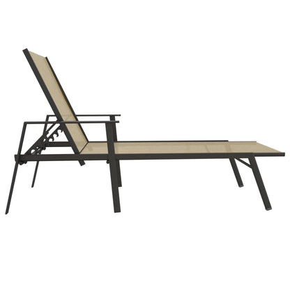 Sun Lounger | Cream | Steel, Textilene | 191 x 61 x 97.5 cm