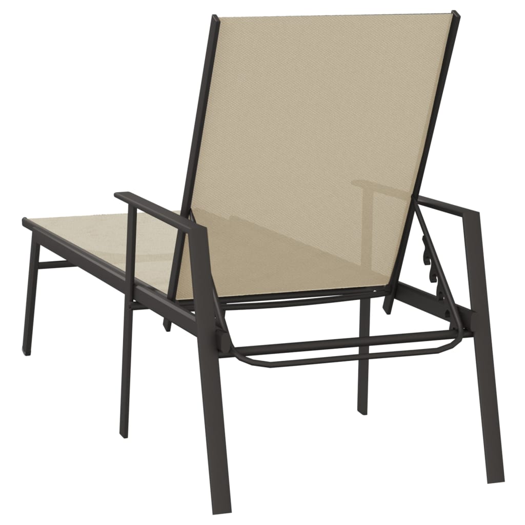 Sun Lounger | Cream | Steel, Textilene | 191 x 61 x 97.5 cm
