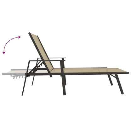 Sun Lounger | Cream | Steel, Textilene | 191 x 61 x 97.5 cm