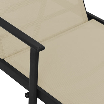 Sun Lounger | Cream | Steel, Textilene | 191 x 61 x 97.5 cm