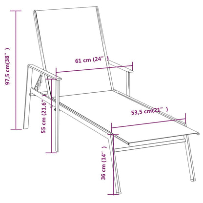 Sun Lounger | Cream | Steel, Textilene | 191 x 61 x 97.5 cm