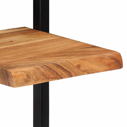 Wall Shelves 2 pcs 25x25x75 cm Solid Wood Acacia and Steel