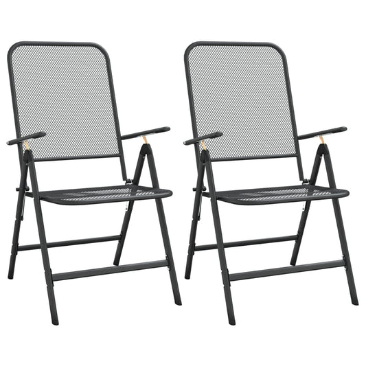 Folding Garden Chair | Set of 2 | Anthracite