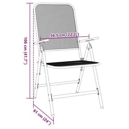 Folding Garden Chair | Set of 2 | Anthracite