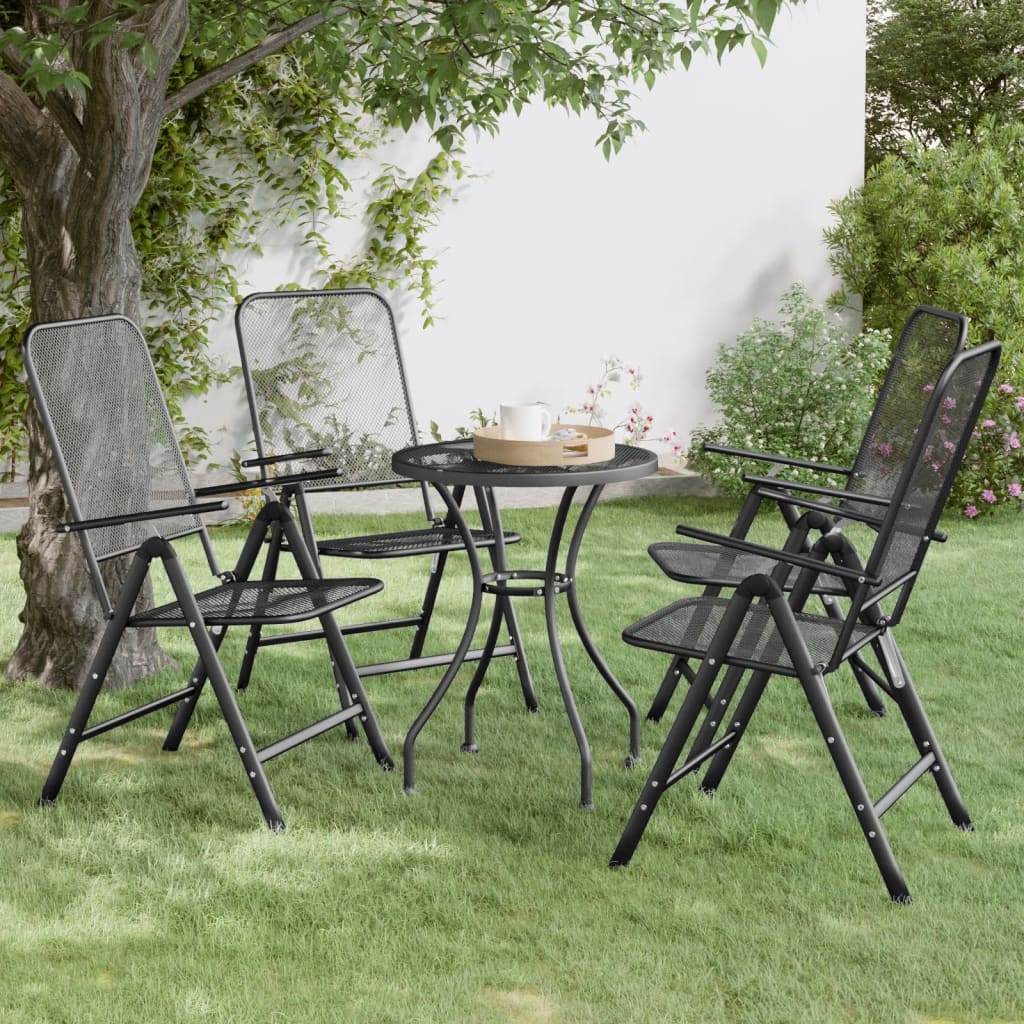 Folding Garden Chair | Set of 4 | Anthracite
