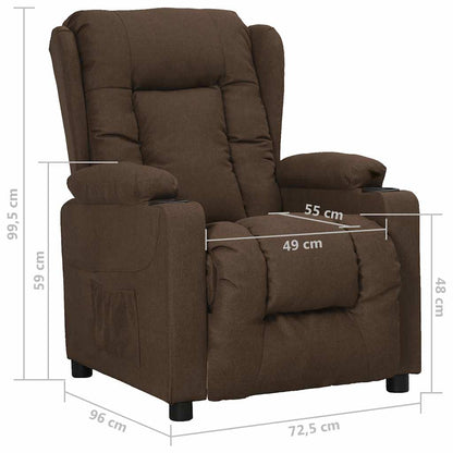 Recliner Chair Brown Fabric