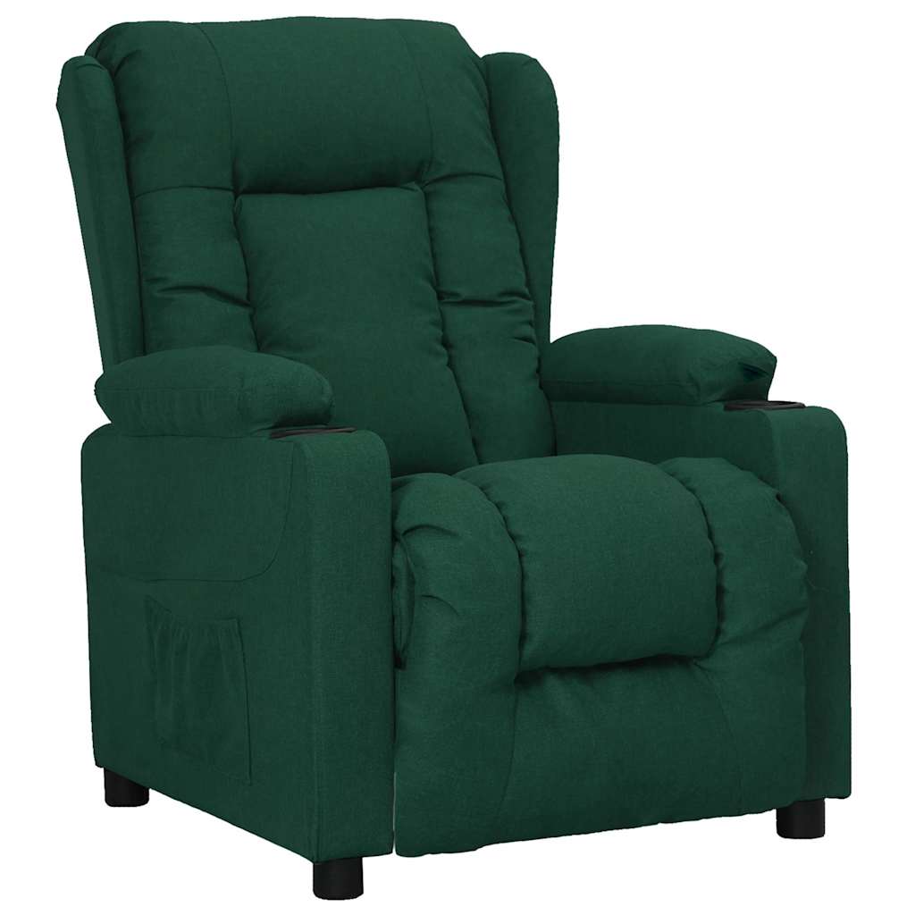 Recliner Chair Dark Green Fabric