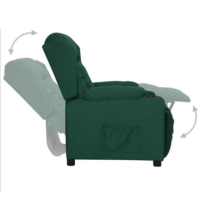 Recliner Chair Dark Green Fabric