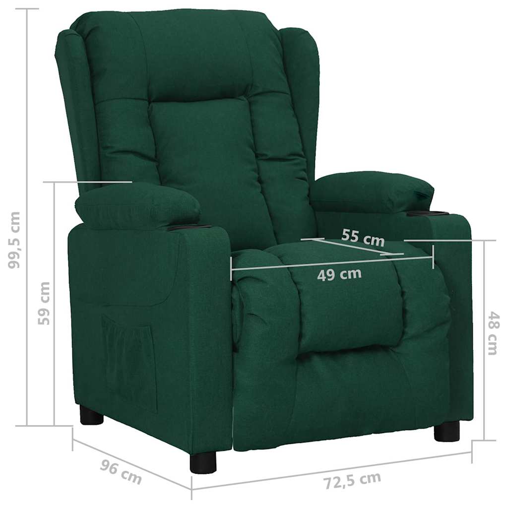 Recliner Chair Dark Green Fabric