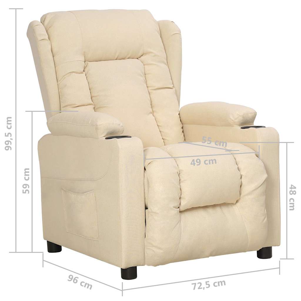 Recliner Chair Cream Fabric