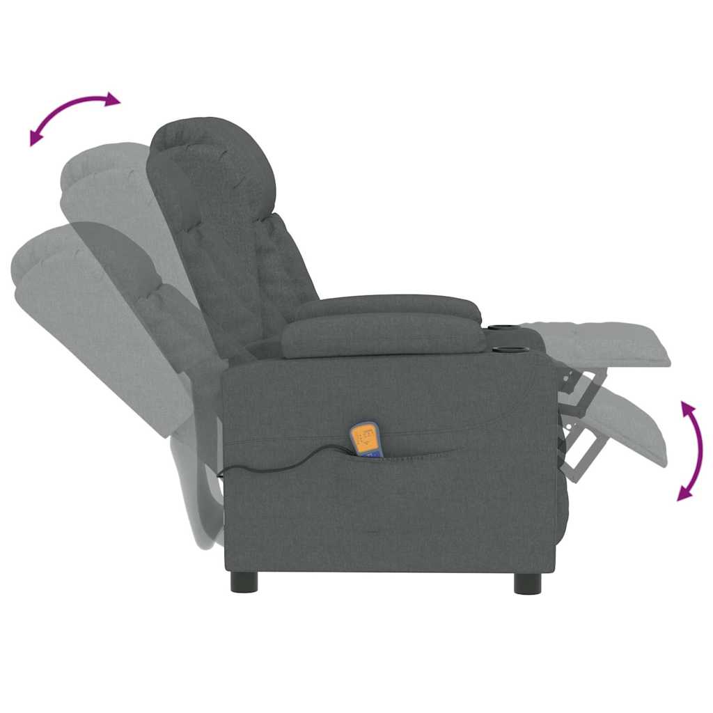 Massage Chair Dark Grey Fabric