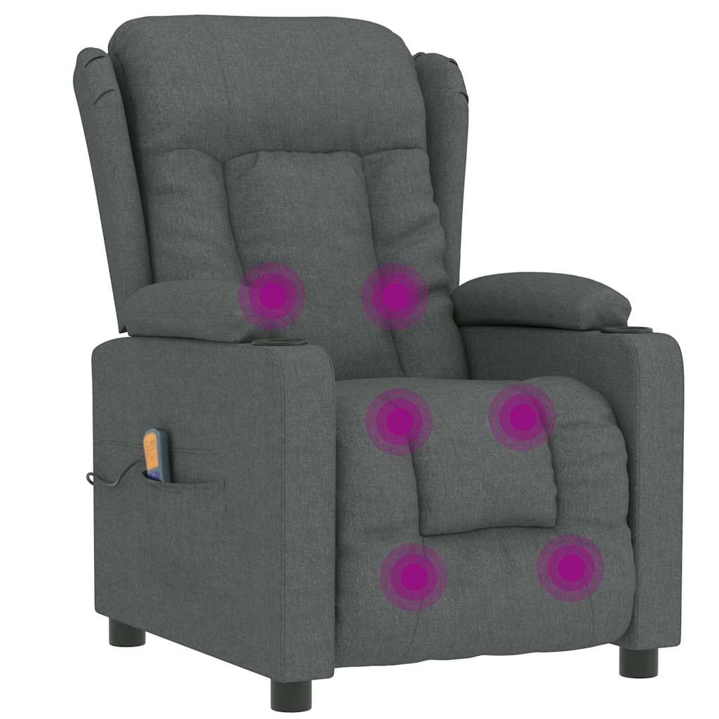 Massage Chair Dark Grey Fabric