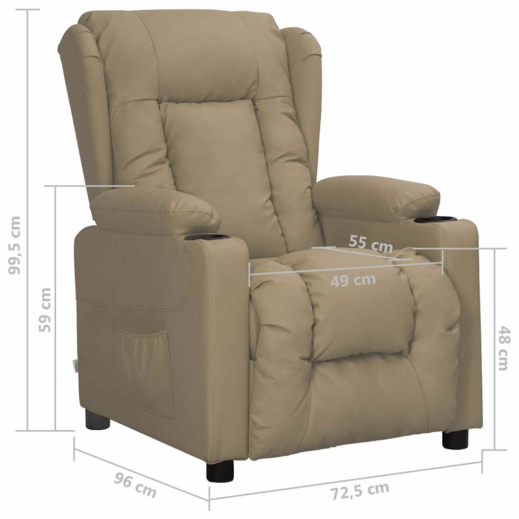 Recliner Chair Cappuccino Faux Leather