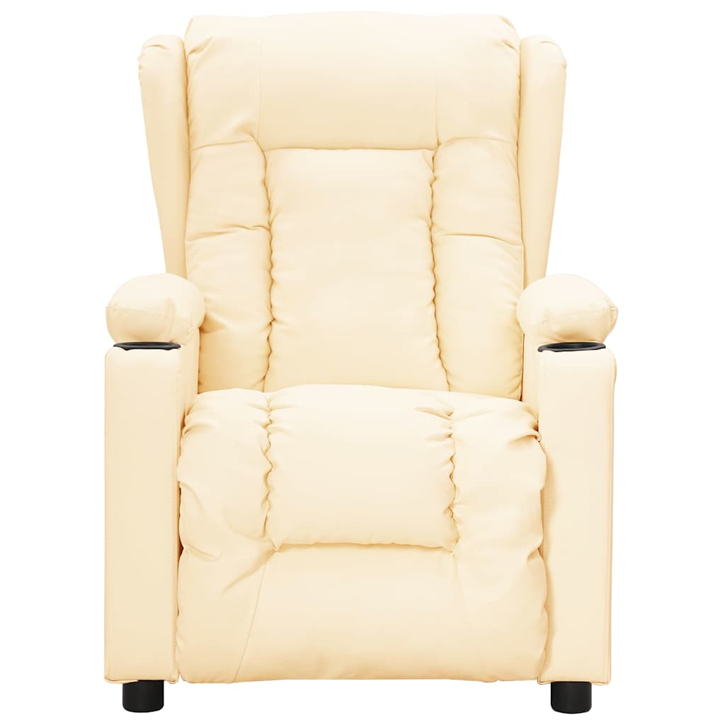 Recliner Chair Cream Faux Leather