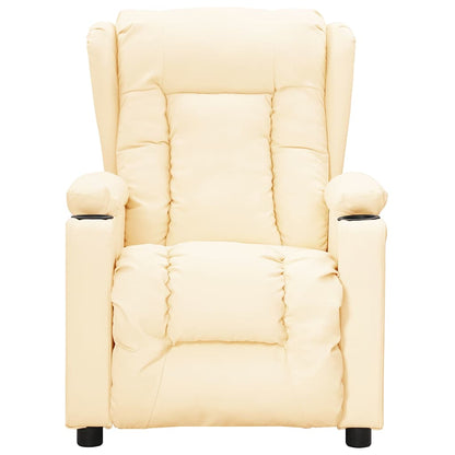 Recliner Chair Cream Faux Leather