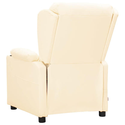 Recliner Chair Cream Faux Leather