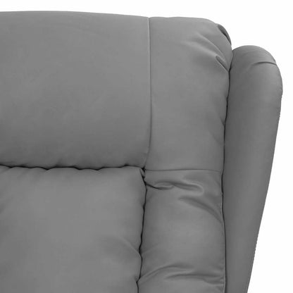 Recliner Chair Grey Faux Leather