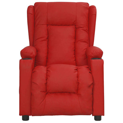 Recliner Chair Wine Red Faux Leather