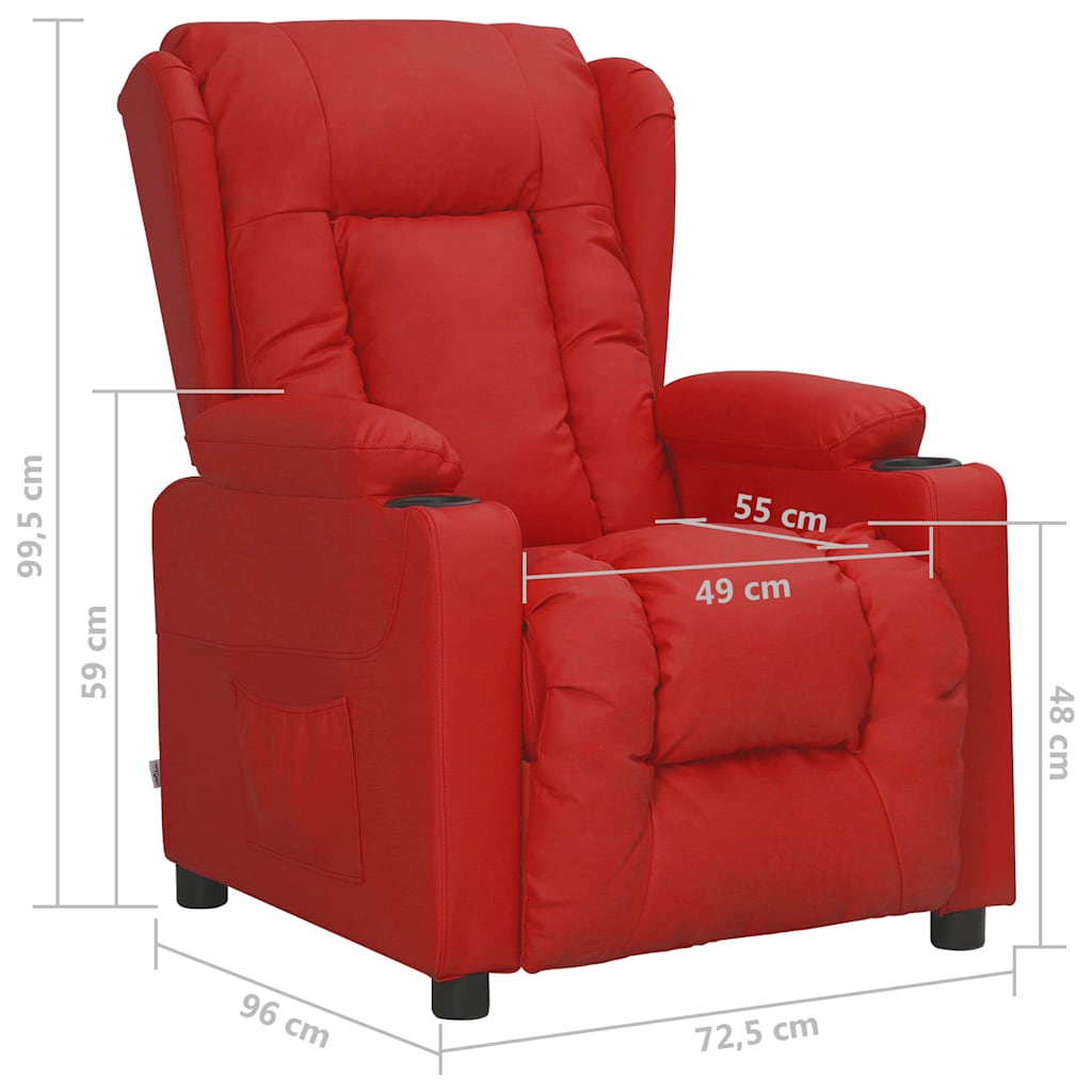Recliner Chair Wine Red Faux Leather