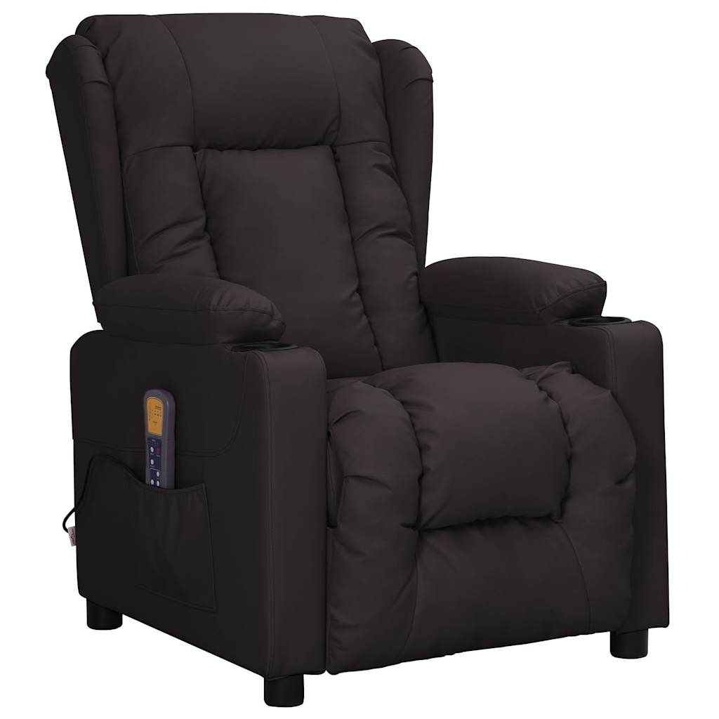 Massage Chair Black Faux Leather