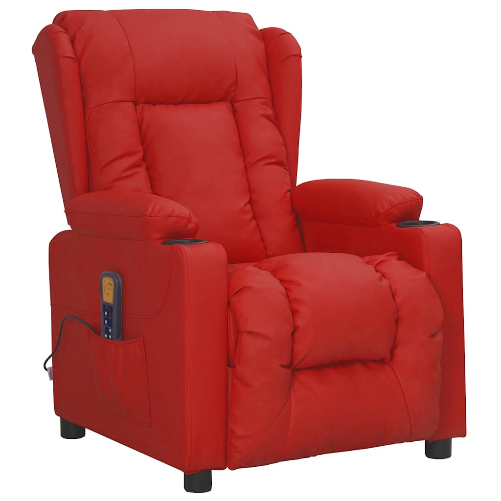 Massage Chair Wine Red Faux Leather