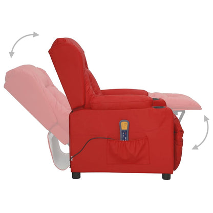 Massage Chair Wine Red Faux Leather