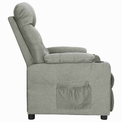 Recliner Chair Light Grey Fabric