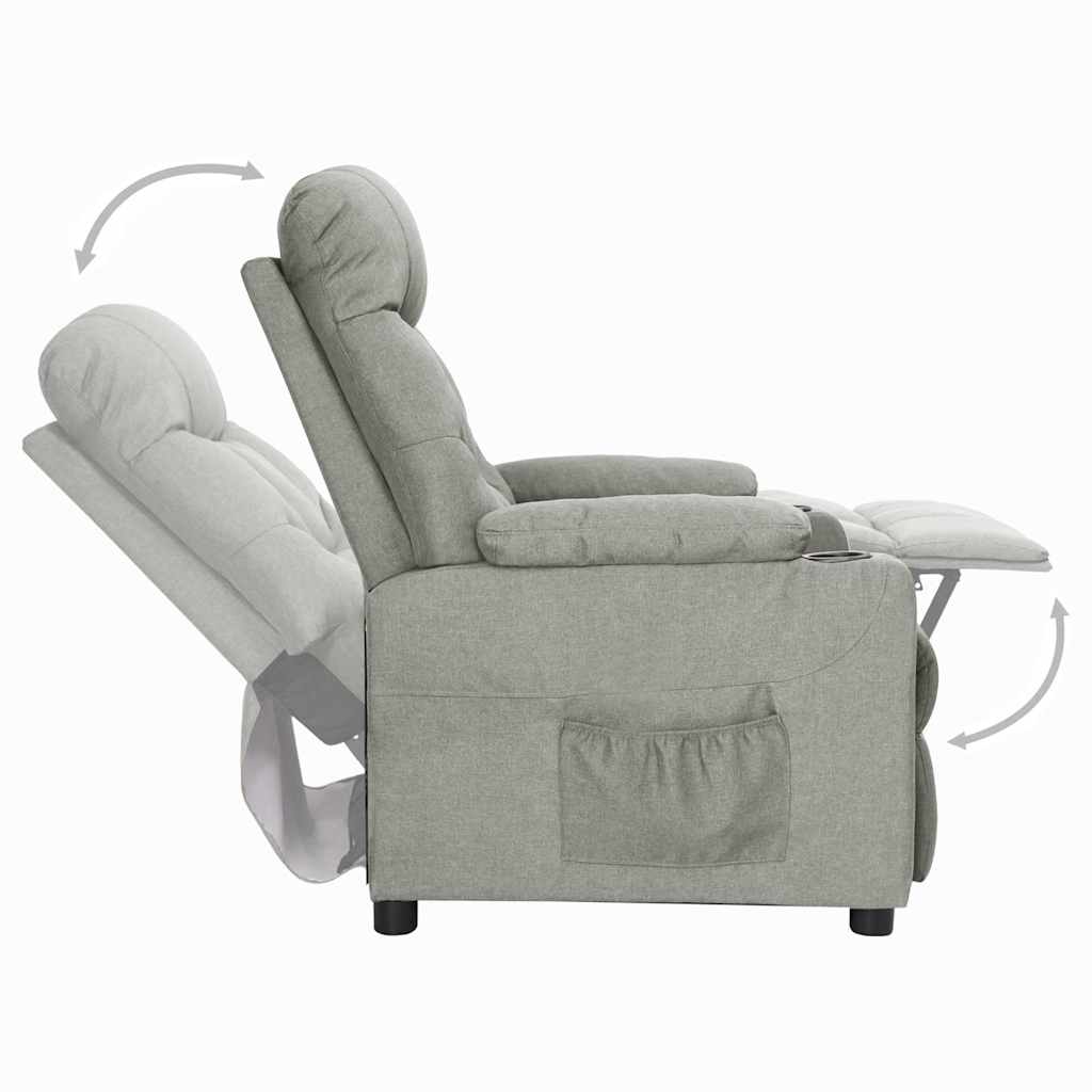 Recliner Chair Light Grey Fabric