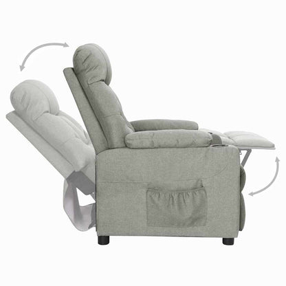 Recliner Chair Light Grey Fabric
