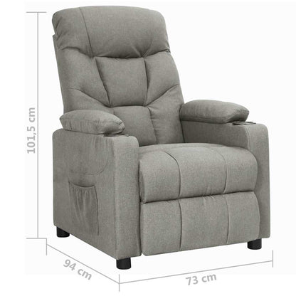 Recliner Chair Light Grey Fabric