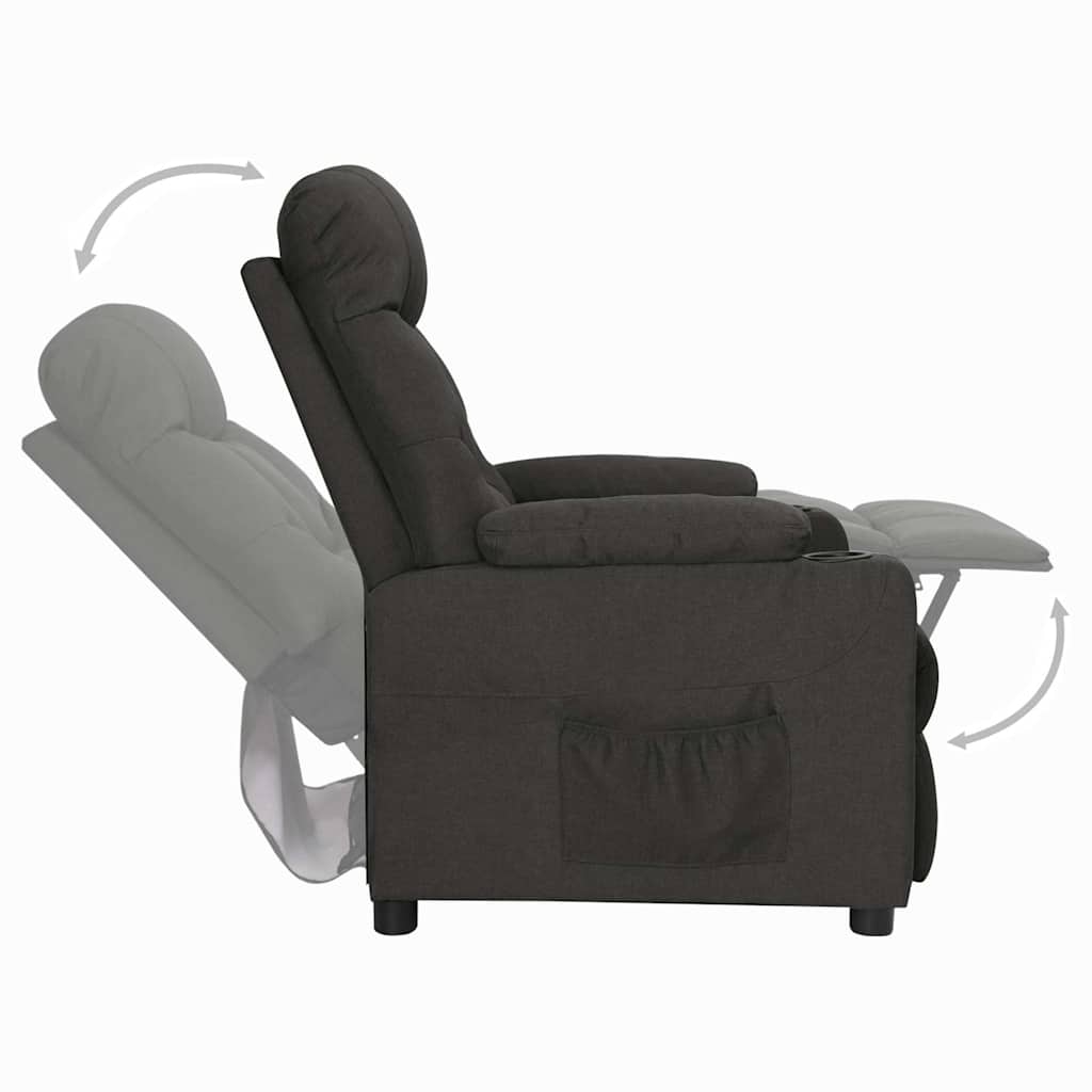 Recliner Chair Black Fabric