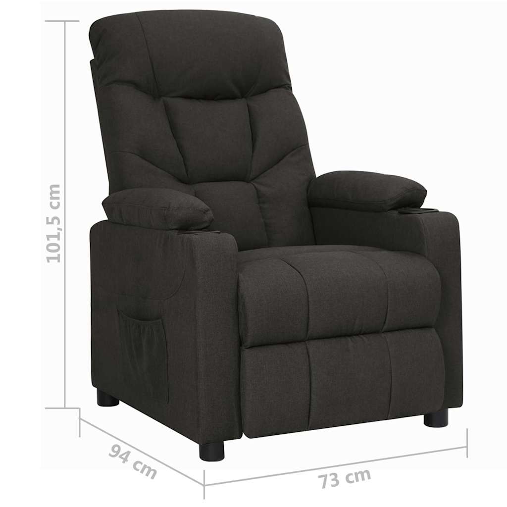 Recliner Chair Black Fabric