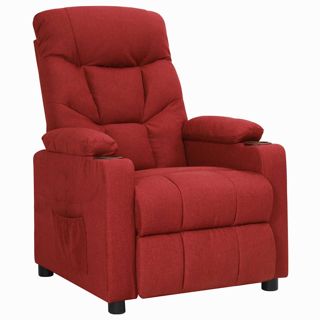Recliner Chair Wine Red Fabric