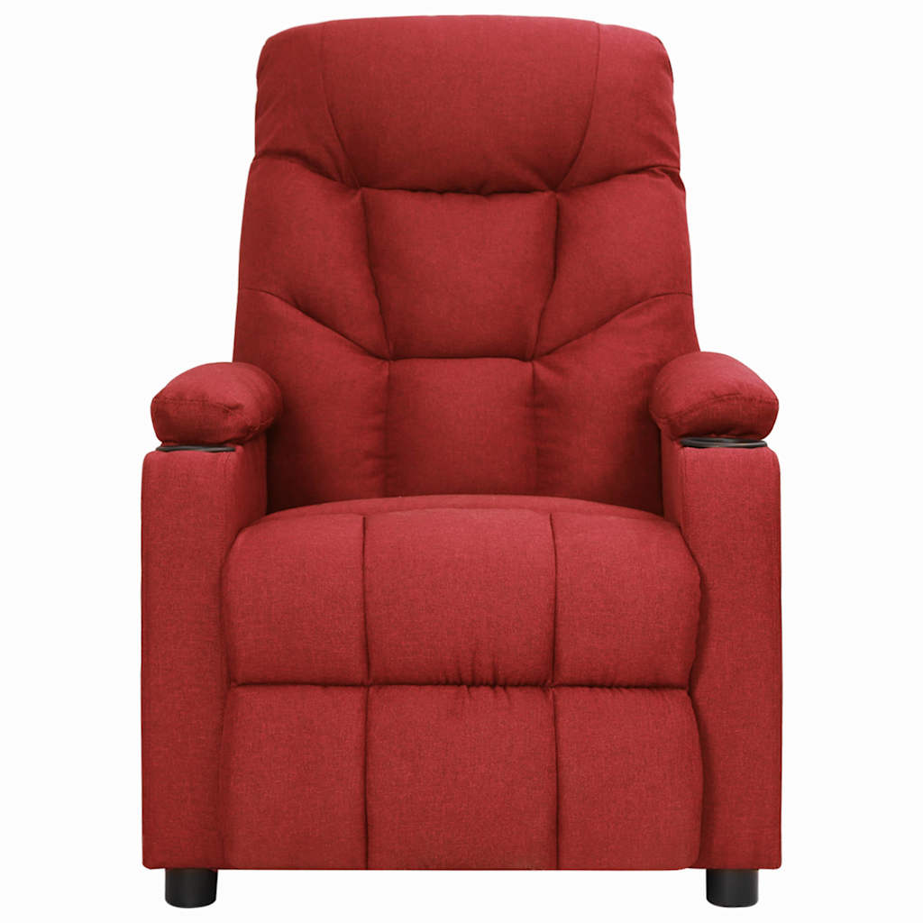 Recliner Chair Wine Red Fabric