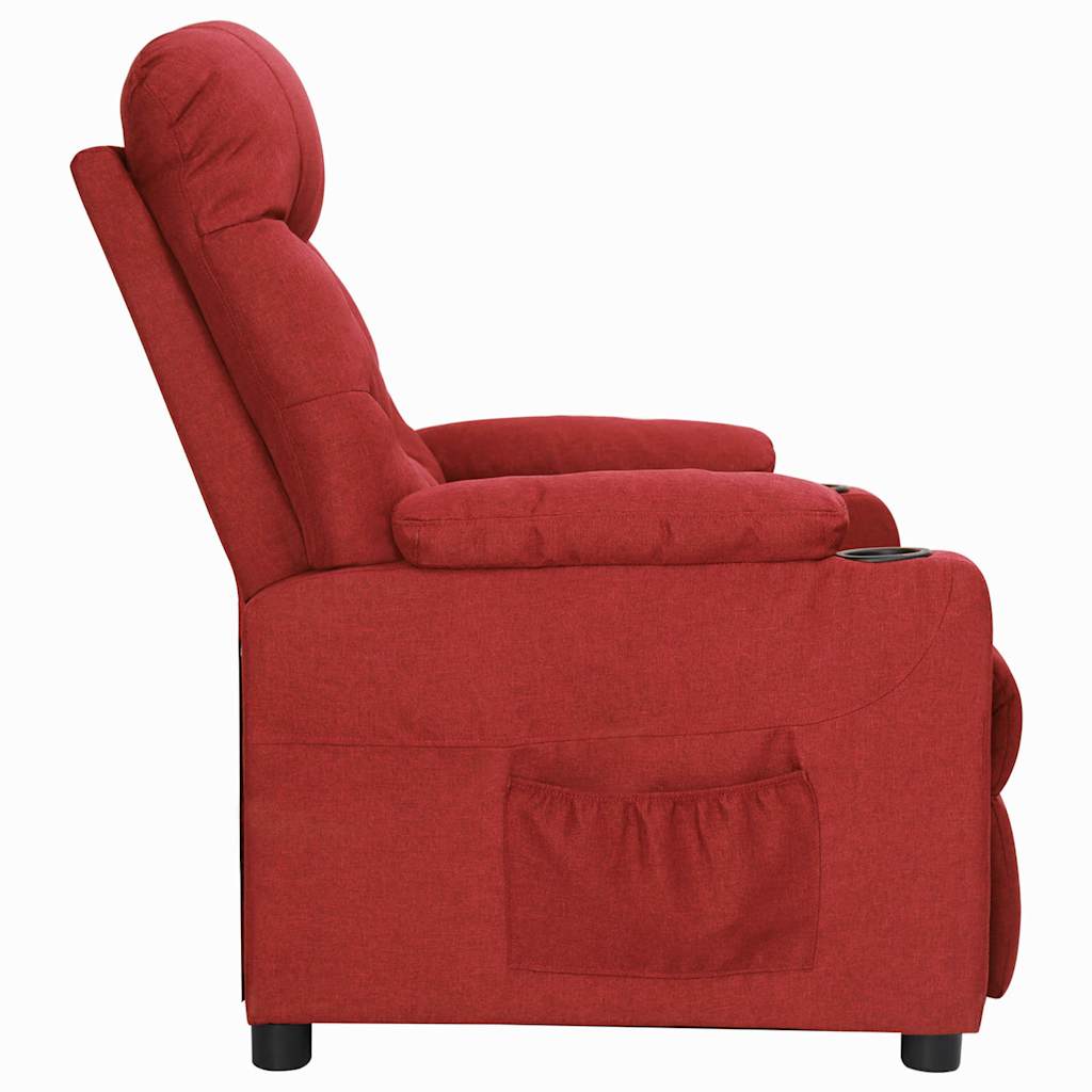 Recliner Chair Wine Red Fabric