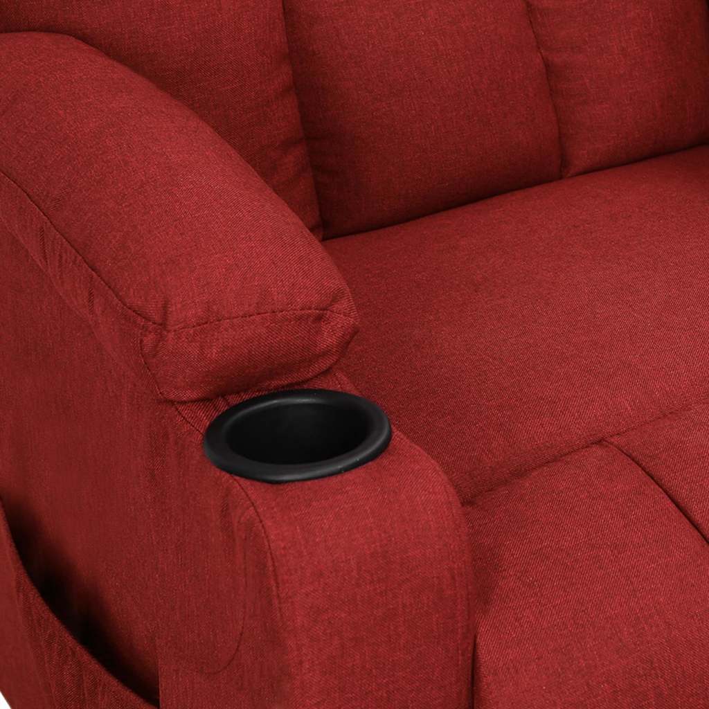 Recliner Chair Wine Red Fabric
