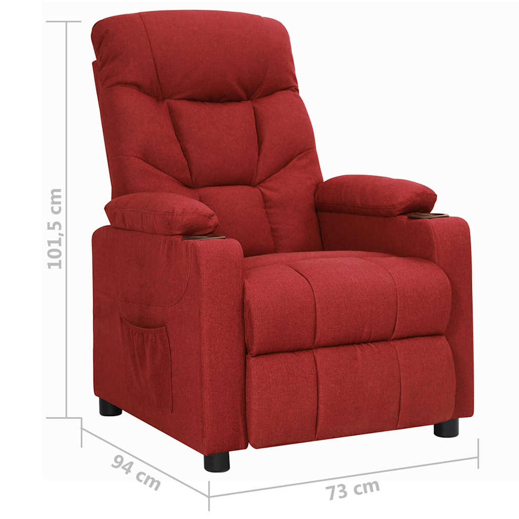 Recliner Chair Wine Red Fabric