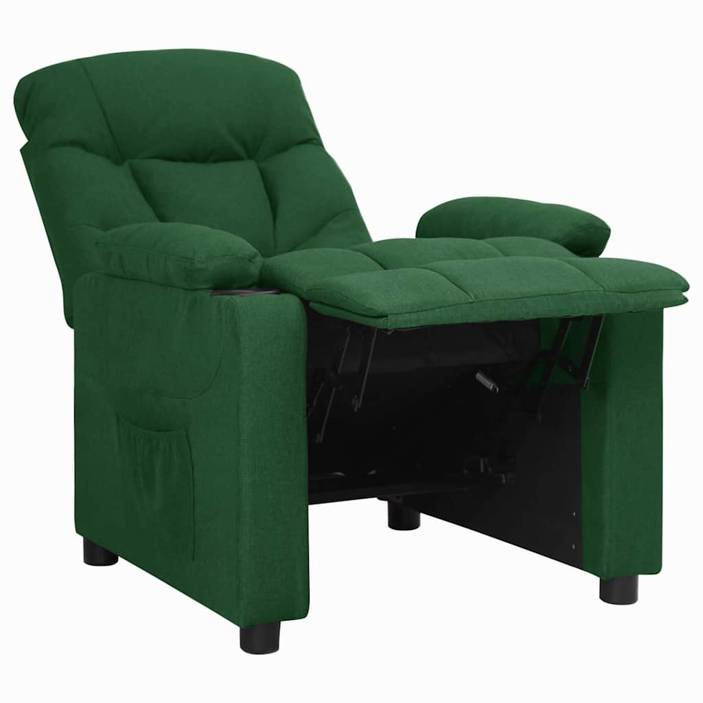 Recliner Chair Dark Green Fabric