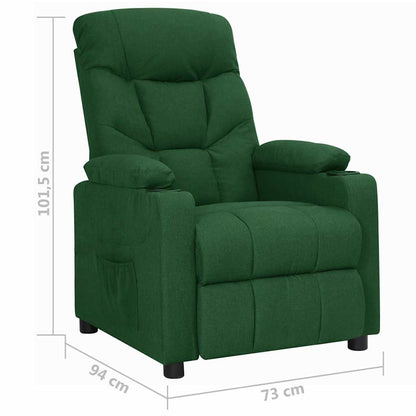 Recliner Chair Dark Green Fabric