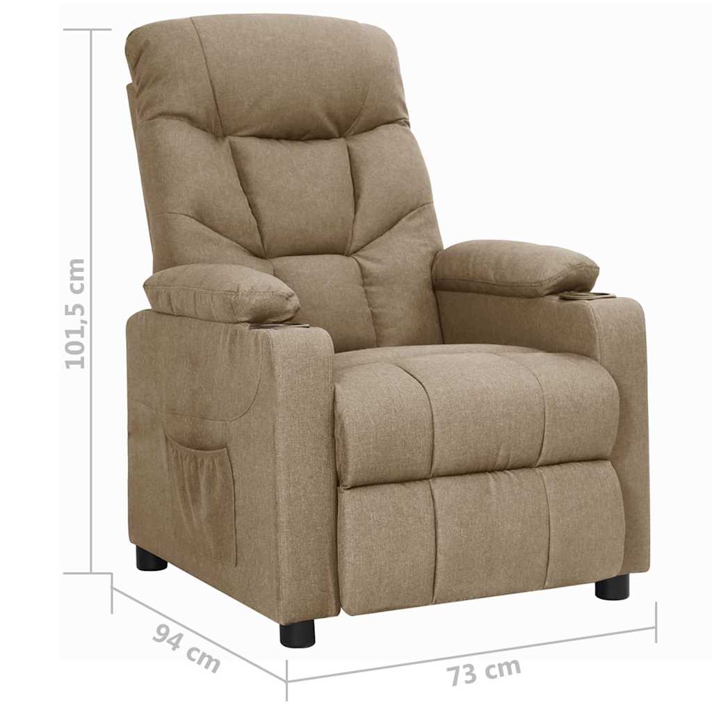 Recliner Chair Taupe Fabric