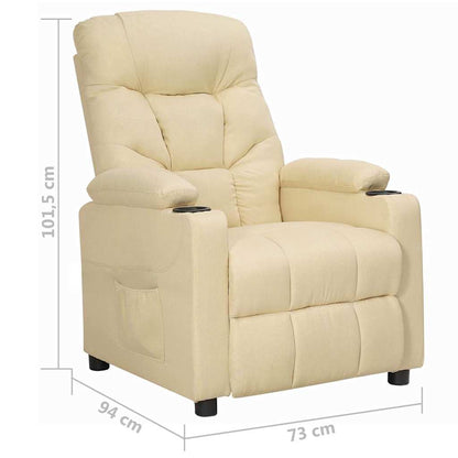 Recliner Chair Cream Fabric