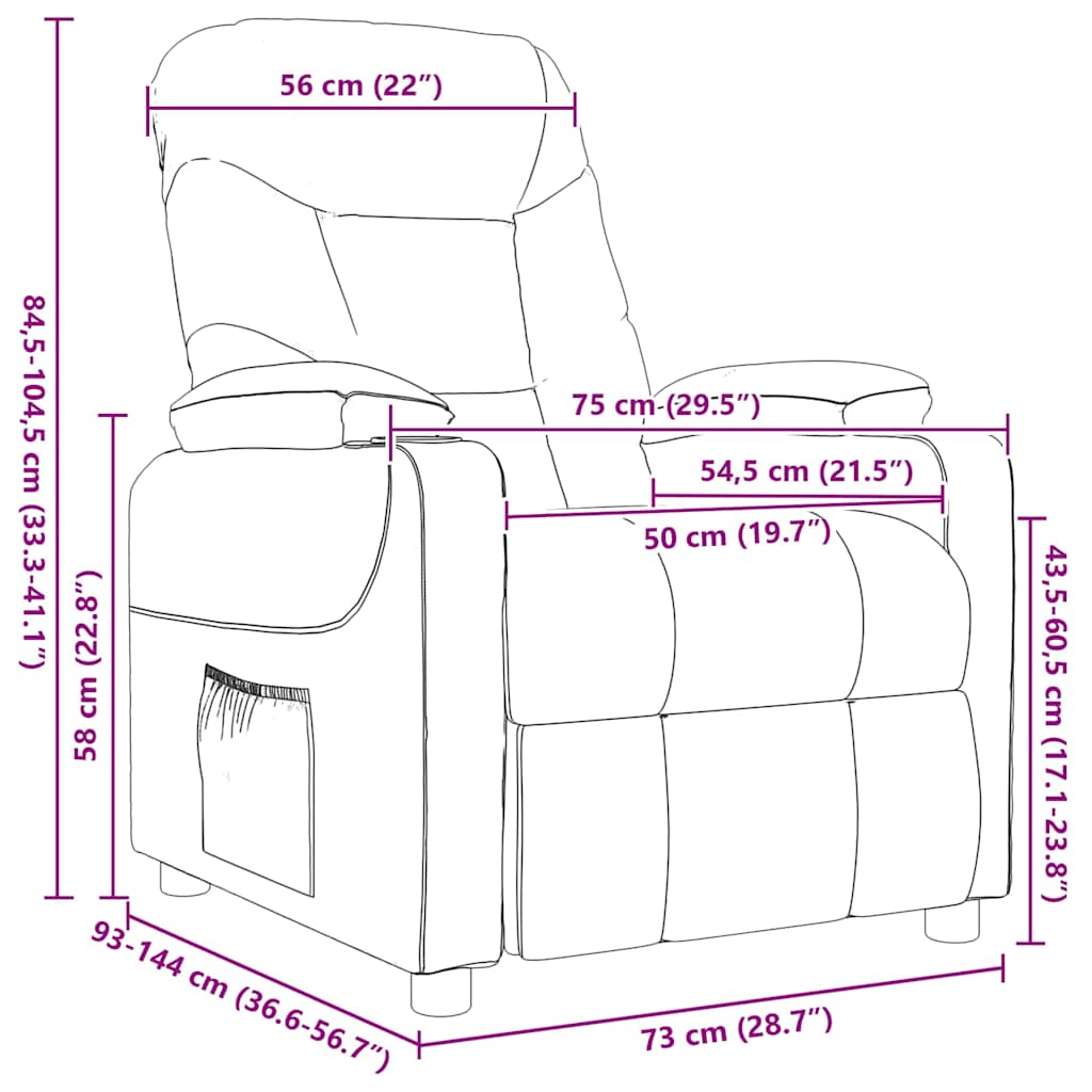 Massage Chair Taupe Fabric
